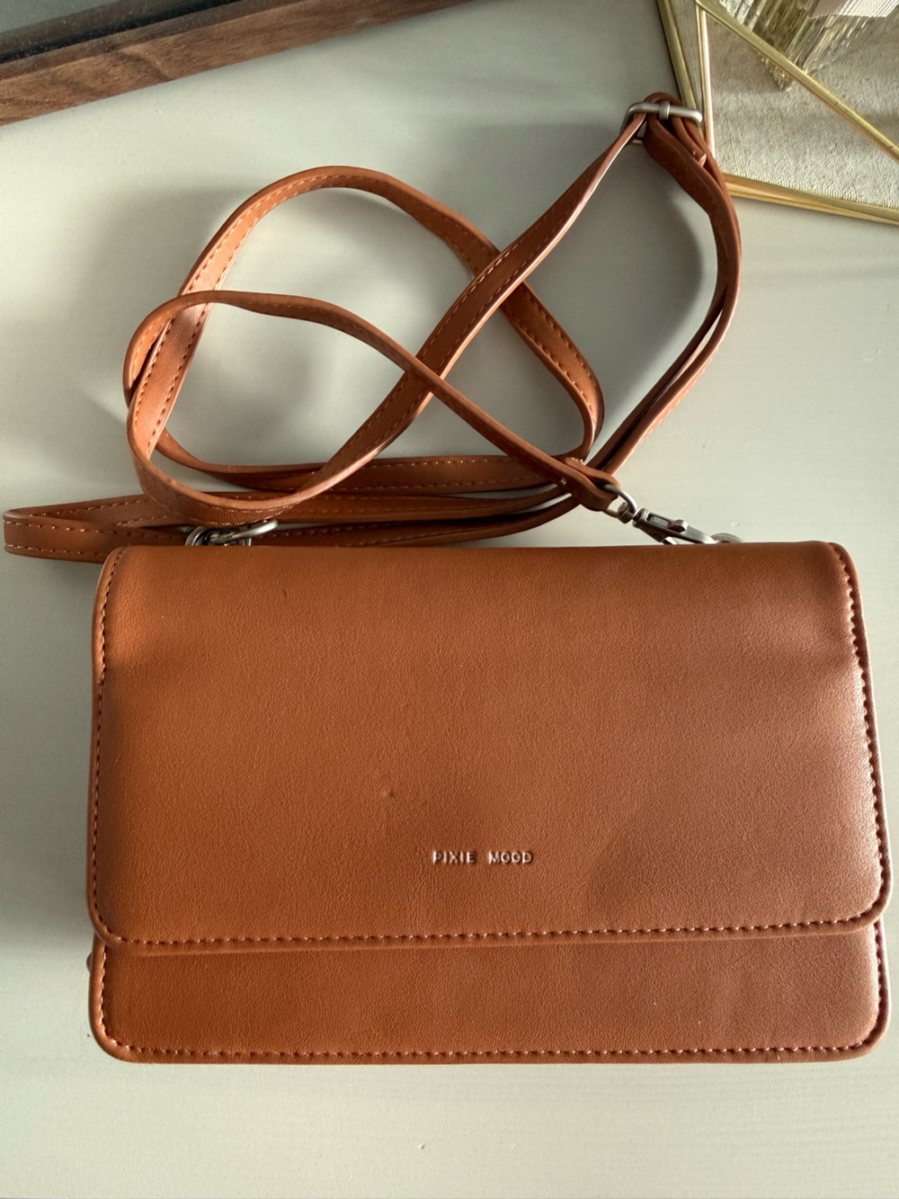 Tan Crossbody Wallet Purse - Pixie Mood